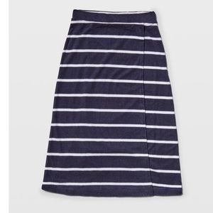Club Monaco navy/white stripes terry toweling skirt 💙NWT size large